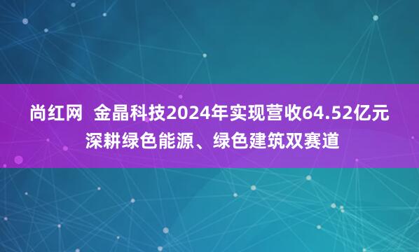 尚红网  金晶科技2024年实现营收64.52亿元 深耕绿色能源、绿色建筑双赛道