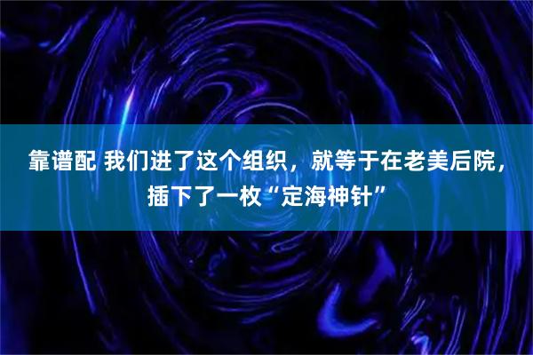 靠谱配 我们进了这个组织，就等于在老美后院，插下了一枚“定海神针”