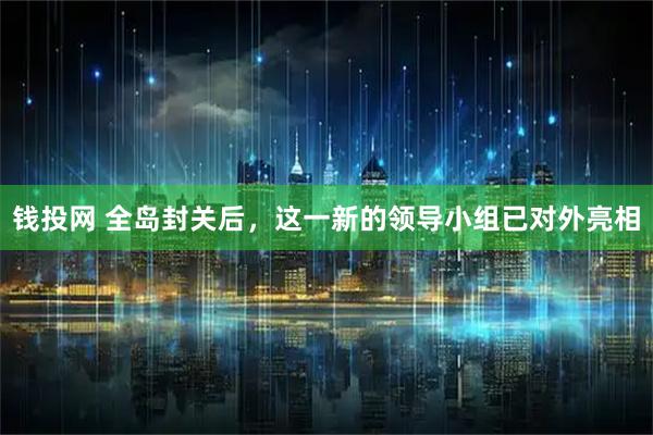 钱投网 全岛封关后，这一新的领导小组已对外亮相